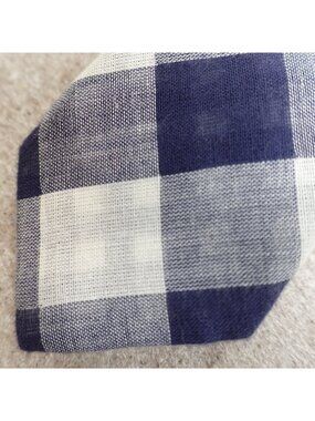 Alexander Olch Tie Blue Plaid 100% Cotton Handmade in New York